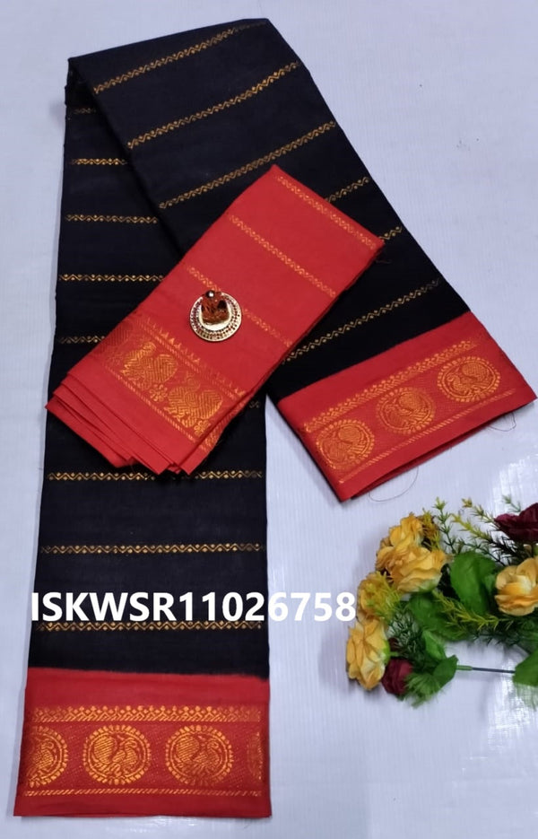 Zari Weaved Cotton Saree-ISKWSR11026758