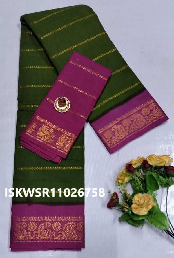 Zari Weaved Cotton Saree-ISKWSR11026758