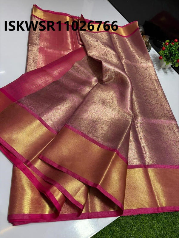 Banarasi Weaved Tissue Katan Silk Saree With Brocade Blouse-ISKWSR11026766