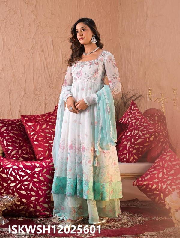 Ombre Shimmer Anarkali Kurti With Sharara And Dupatta-ISKWSH12025601