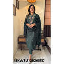 Embroidered Cotton Kurti With Pant And Dupatta-ISKWSU12026550