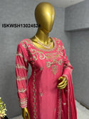 Embroidered Chinon Silk Kurti With Sharara And Dupatta-ISKWSH13024524