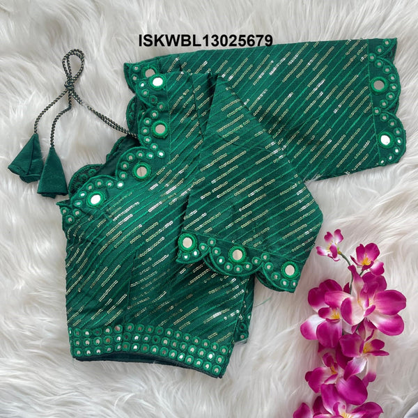 Embroidered Silk Blouse-ISKWBL13025679