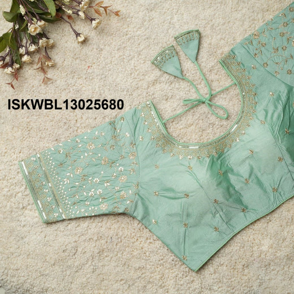 Embroidered Silk Blouse-ISKWBL13025680