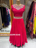 Embroidered Dola Silk Skirt With Georgette Skirt And Organza Cape-ISKWSKT1302RR-6345