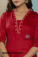 Embroidered Cotton Silk Kurti With Pant-ISKWKUFC311224R