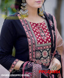 Cotton Kurti With Pant And Ajrakh Printed Malmal Dupatta-ISKWSU2503PPC/D1884