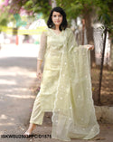 Embroidered Kota Doriya Kurti With Cotton Pant And Dupatta-ISKWSU2503PPC/D1575