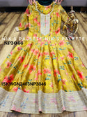 Digital Printed Tissue Organza Gown With Dupatta-ISKWGN2403NP3046