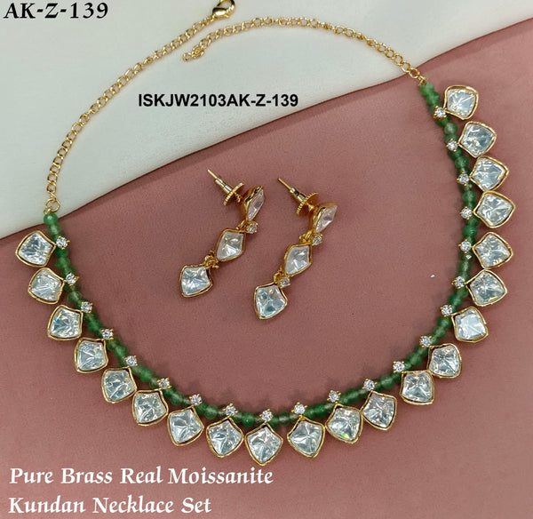 Pure Brass Real Kundan Jewelry Set-ISKJW2103AK-Z-139