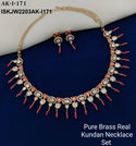 Pure Brass Real Kundan Jewelry Set-ISKJW2203AK-I171