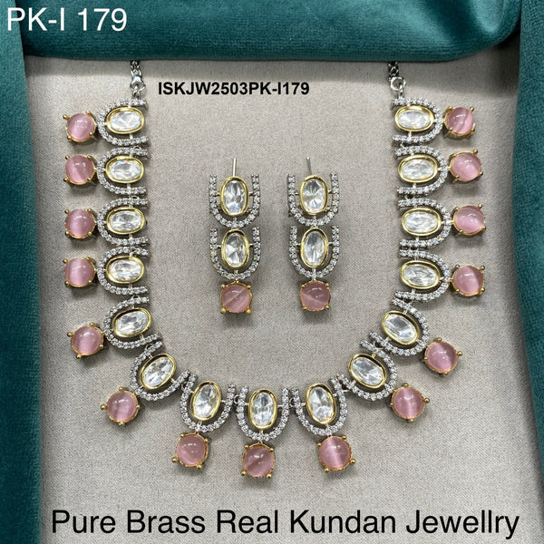 Kundan Necklace Set-ISKJW2503PK-I179