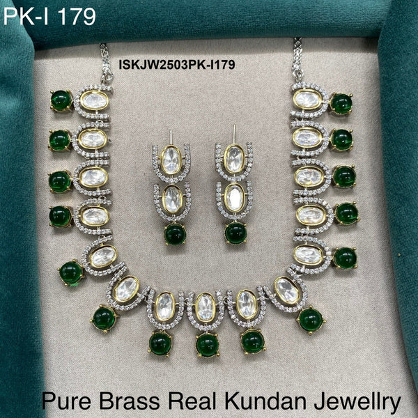 Kundan Necklace Set-ISKJW2503PK-I179