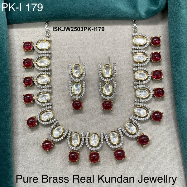 Kundan Necklace Set-ISKJW2503PK-I179