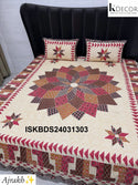 Ajrakh Printed Cotton Bedsheet Set-ISKBDS24031303