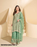 Embroidered Georgette Front Slit Kurti With Sharara And Dupatta-ISKWSH260310013
