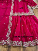 Embroidered Georgette Kurti With Sharara And Dupatta-ISKWSH2603Dk6373