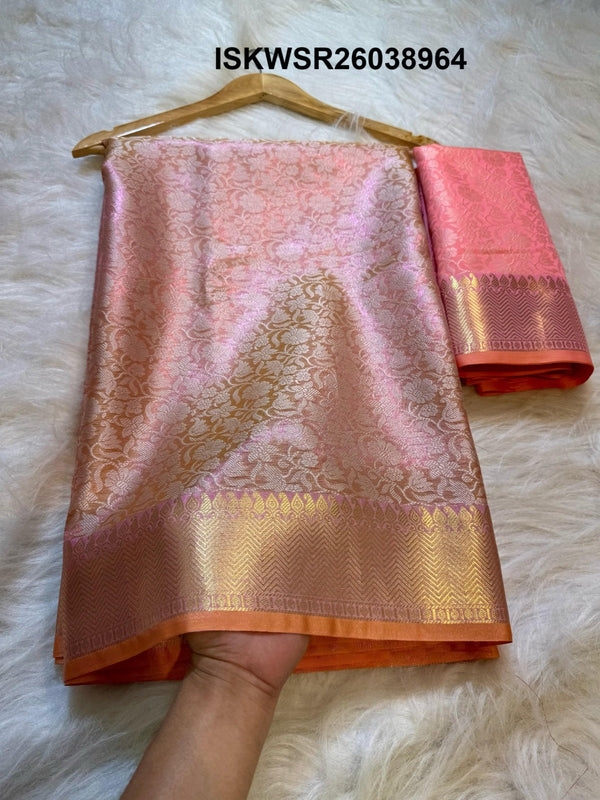 Banarasi Katan Tissue Silk Saree With Contrast Jacquard Blouse-ISKWSR26038964