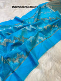 Handloom Kora Organza Silk Saree With Jacquard Blouse-ISKWSR26038981