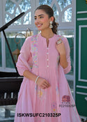 Embroidered Malmal Cotton Kurti With Cotton Pant And Kota Doriya Dupatta-ISKWSUFC210325P/FC210325W