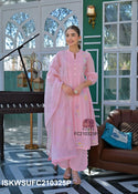 Embroidered Malmal Cotton Kurti With Cotton Pant And Kota Doriya Dupatta-ISKWSUFC210325P/FC210325W