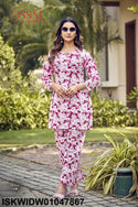 Printed Cotton Co-Ord Set-ISKWIDW01047867