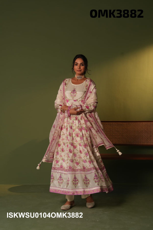 Digital Printed Chinon Anarkali Kurti With Pant And Dupatta-ISKWSU0104OMK3882
