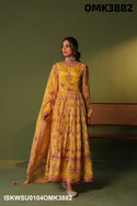 Digital Printed Chinon Anarkali Kurti With Pant And Dupatta-ISKWSU0104OMK3882