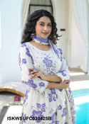 Printed Cotton Kurti With Pant And Dupatta-ISKWSUFC030425P/FC030425B