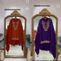 Embroidered Georgette Kurti With Sharara And Dupatta-ISKWSH03047644