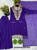 Embroidered Georgette Kurti With Sharara And Dupatta-ISKWSH03047644