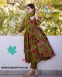 Kalamkari Printed Cotton Anarkali Kurti With Pant And Kota Doriya Dupatta-ISKWSU0304PPC/D1891