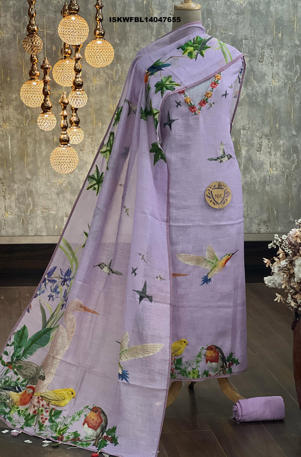 Digital Printed Linen Kurti With Shantoon Bottom And Dupatta-ISKWFBL14047655