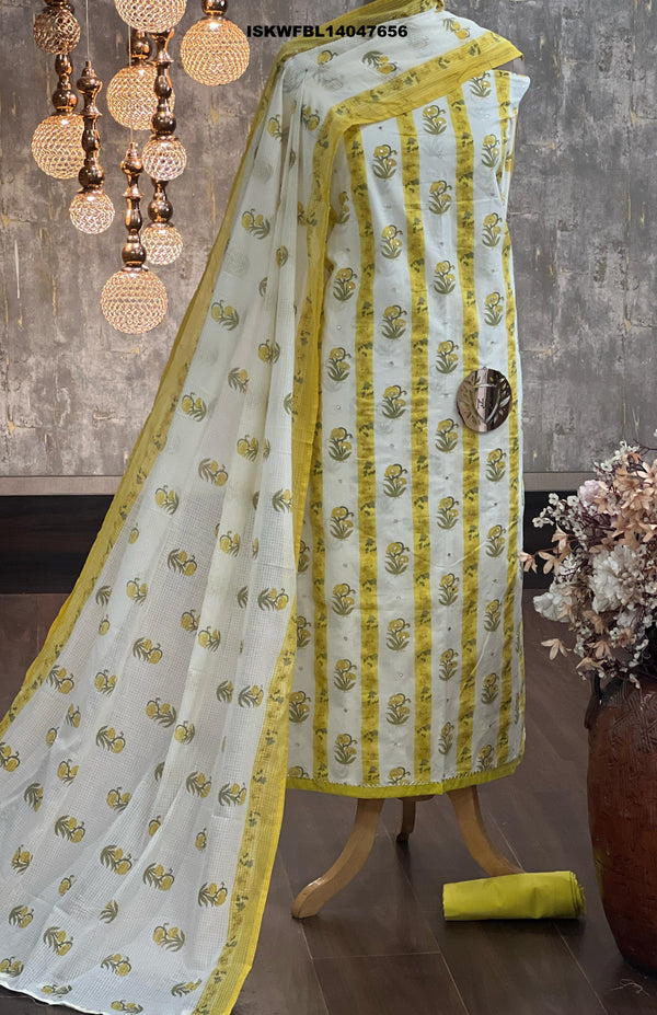 Printed Cotton Kurti With Bottom And Kota Dupatta-ISKWFBL14047656