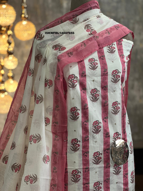 Printed Cotton Kurti With Bottom And Kota Dupatta-ISKWFBL14047656