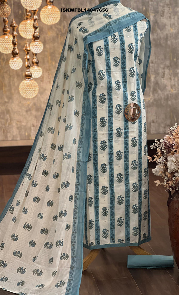Printed Cotton Kurti With Bottom And Kota Dupatta-ISKWFBL14047656