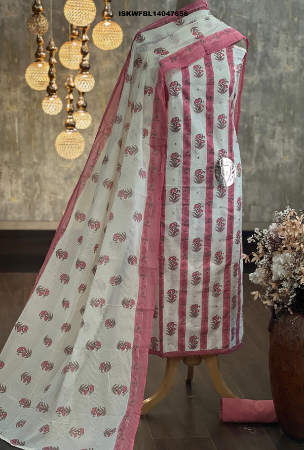 Printed Cotton Kurti With Bottom And Kota Dupatta-ISKWFBL14047656