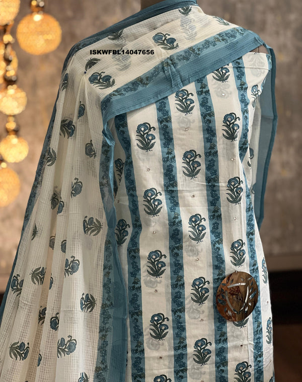Printed Cotton Kurti With Bottom And Kota Dupatta-ISKWFBL14047656