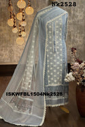 Embroidered Linen Kurti With Bottom And Dupatta-ISKWFBL1504Nk2528