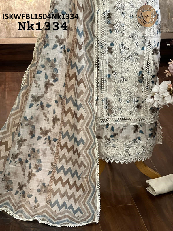Digital Printed Linen Kurti With Shantoon Bottom And Dupatta-ISKWFBL1504Nk1334