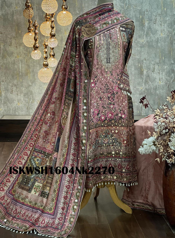 Digital Printed Silk Anarkali Kurti With Sharara And Dupatta-ISKWSH1604Nk2256/2270