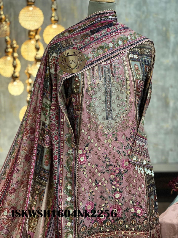 Digital Printed Silk Anarkali Kurti With Sharara And Dupatta-ISKWSH1604Nk2256/2270