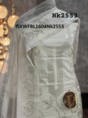 Embroidered Chanderi Kurti With Shantoon Bottom And Dupatta-ISKWFBL1604Nk2553