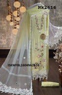 Embroidered Maslin Kurti With Shantoon Bottom And Ombre Dyed Organza Dupatta-ISKWFBL1604Nk2616