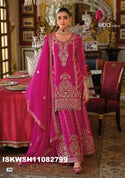 Embroidered Chinon Kurti With Sharara And Dupatta-ISKWSH11082799