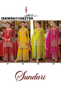 Embroidered Chinon Kurti With Sharara And Dupatta-ISKWSH11082799