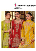 Embroidered Chinon Kurti With Sharara And Dupatta-ISKWSH11082799
