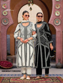 Embroidered Chinon Kurti With Pant And Dupatta-ISKWSU11082250