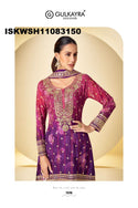 Digital Printed Chinon Kurti With Sharara And Embroidered Dupatta-ISKWSH11083150