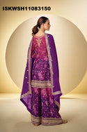 Digital Printed Chinon Kurti With Sharara And Embroidered Dupatta-ISKWSH11083150